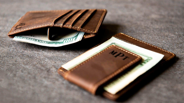 Personalized Leather Money Clip | $27 | Etsy